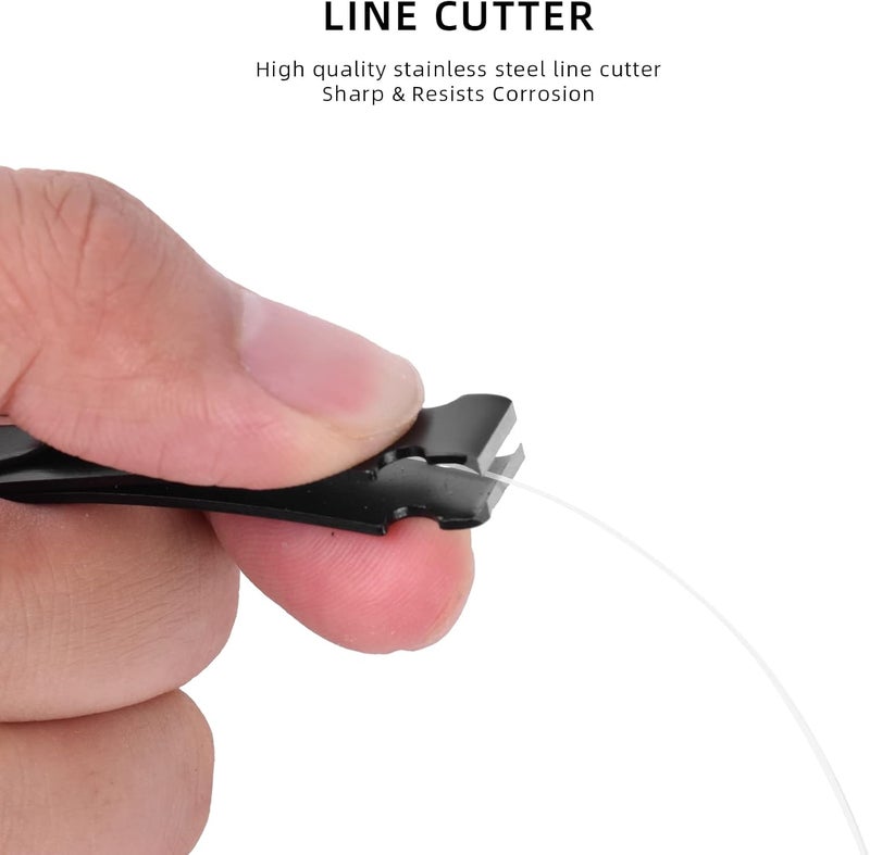 sf. 2Packs 3 in 1 Fly Fishing Nipper Knot Tying Tool Black Stainless Steel Fly Line Cutter Fishing Clippers with Zinger Retractor for Fly Fishing Tapered Leader Tippet Line - Image 4